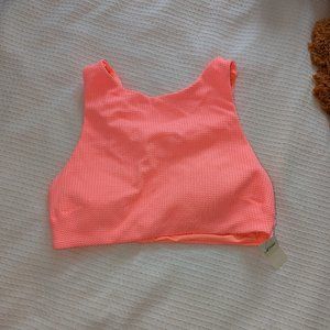 Aerie Neon Orange High-Neck Swim Top